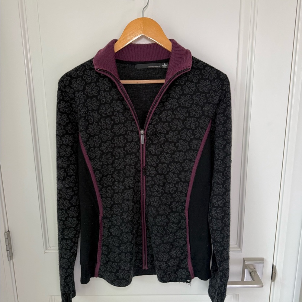Vintage Smartwool Sweater Cardigan, Merino Wool HONG KONG, LARGE - MANY HOLES
